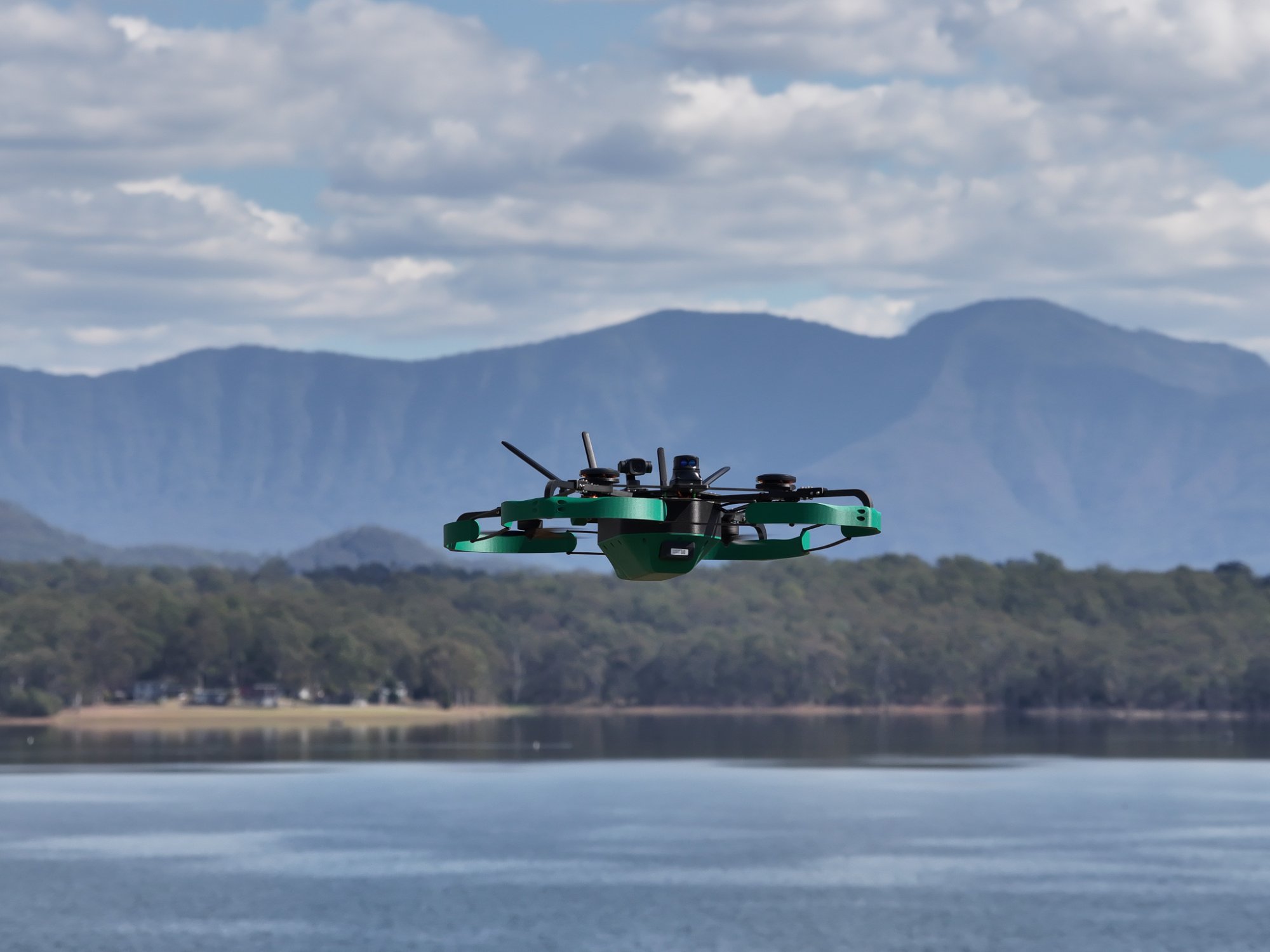 RTA-11 airframe in flight, no payload fitted